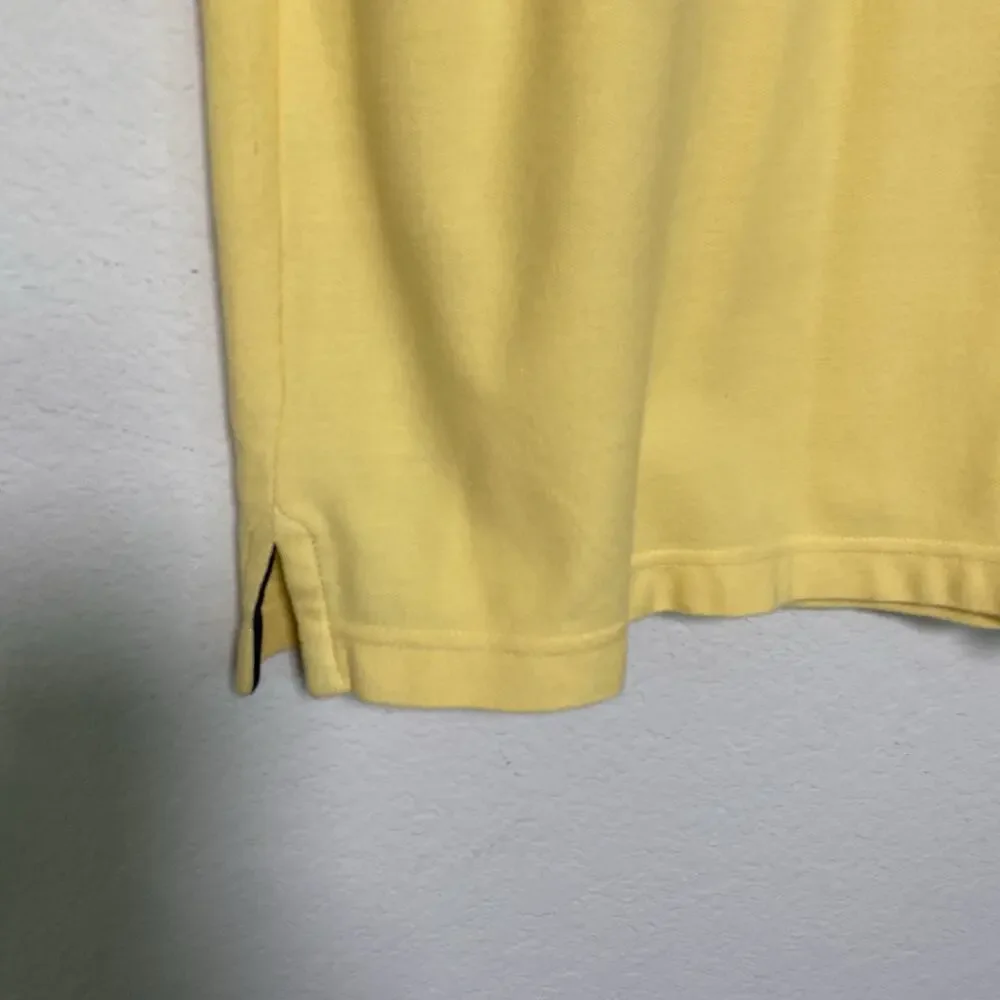 Club Room Mens 100% Pima Cotton Yellow Short Sleeve Polo Shirt Small Preppy Golf